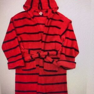 Red and Black Striped Hooded Robe💕